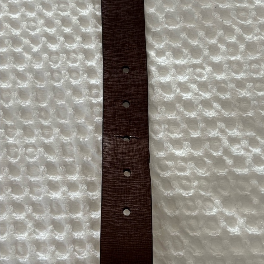 TUMI Dark Brown Belt with Gold-Tone Buckle -MEN'S - Picture 5 of 9